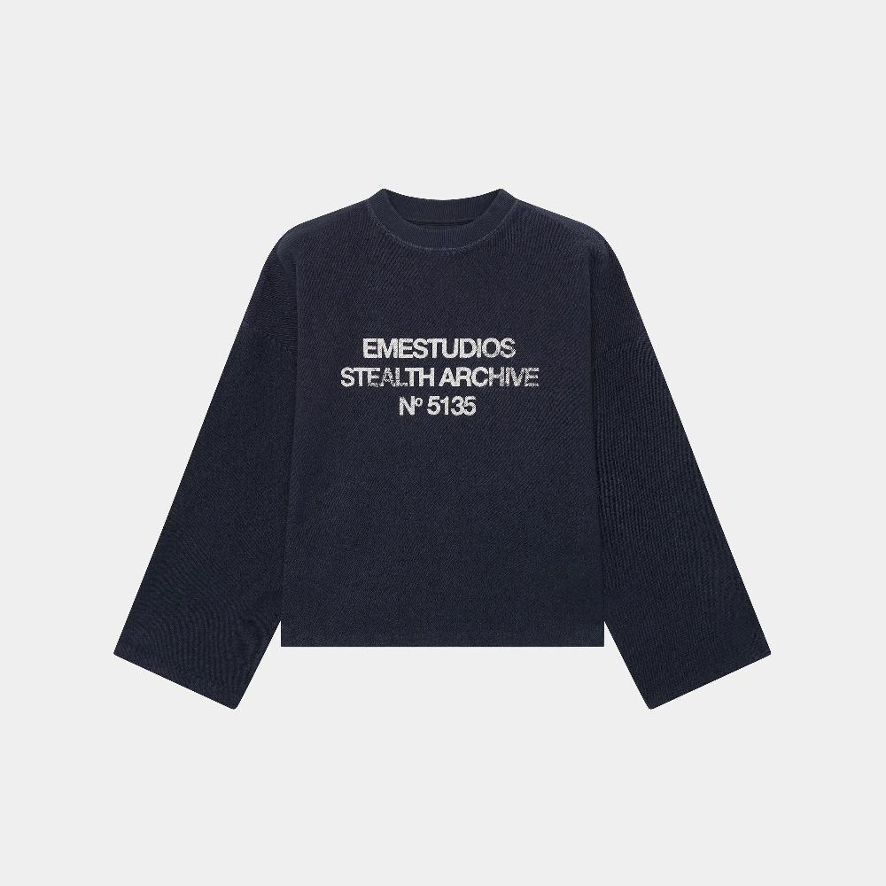 Eme Stealth Navy Reverse Crewneck