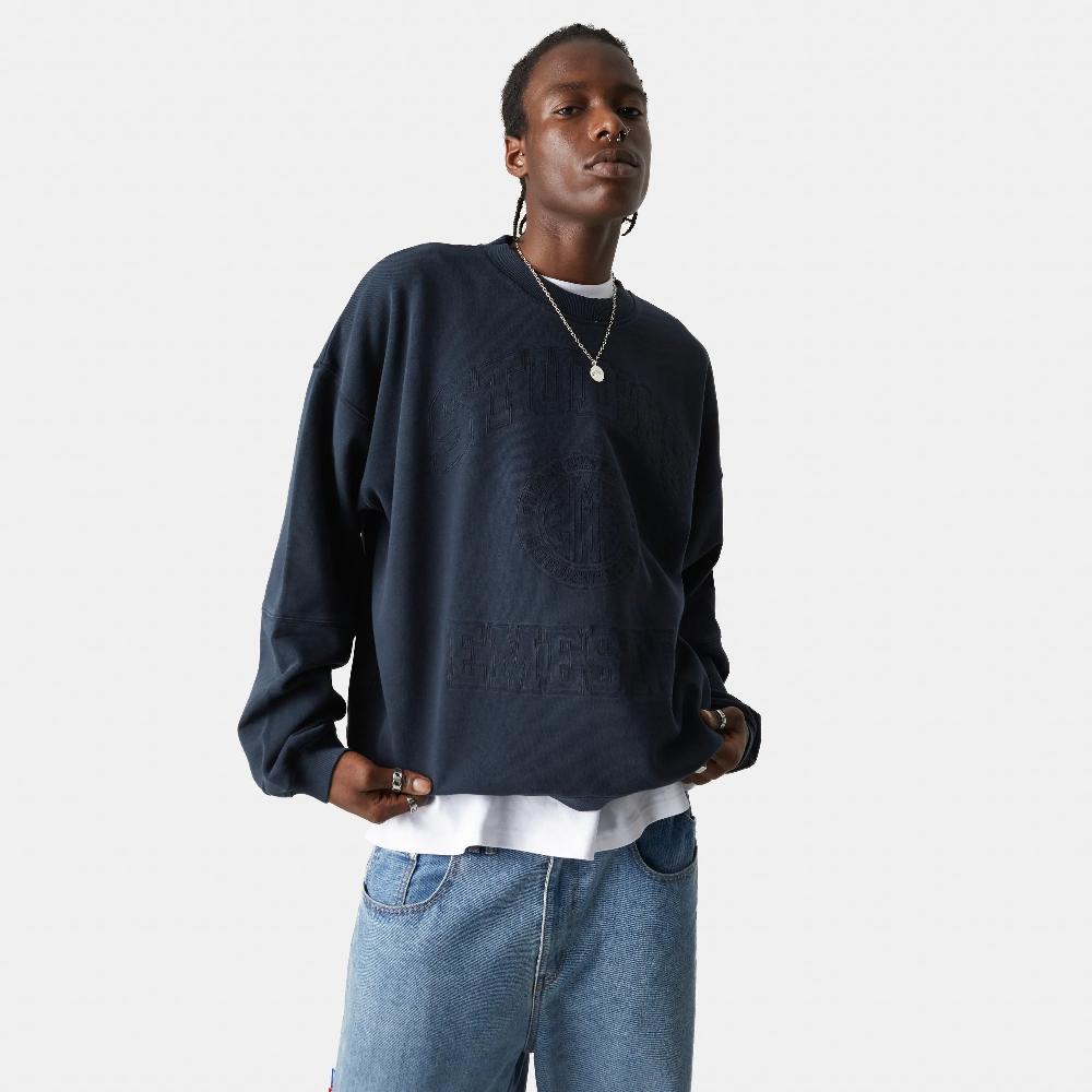 Eme Streak Navy Oversized Crewneck