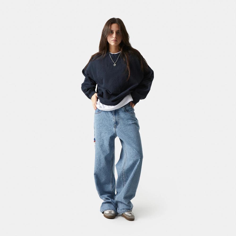 Eme Streak Navy Oversized Crewneck