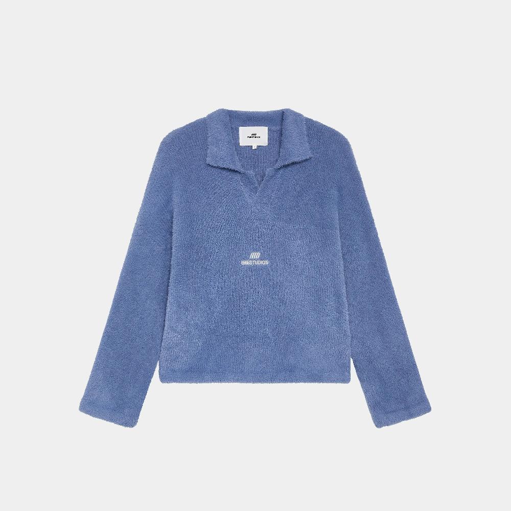 Eme Sully Deep Sea Brushed Knitted Polo