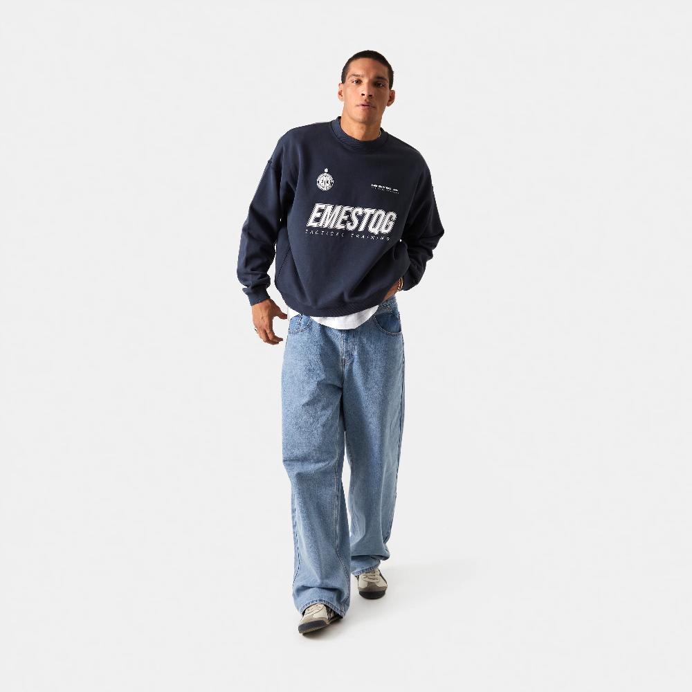 Eme Tactical Navy Oversized Crewneck