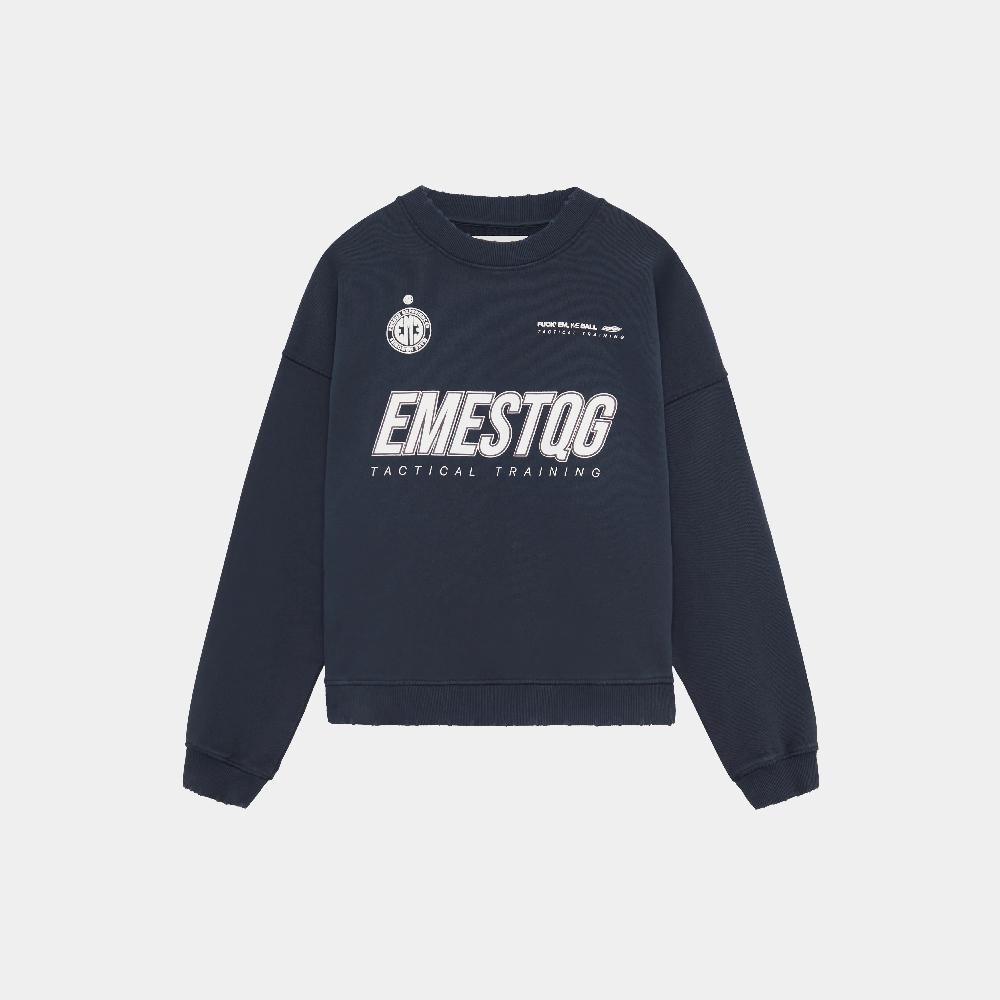 Eme Tactical Navy Oversized Crewneck