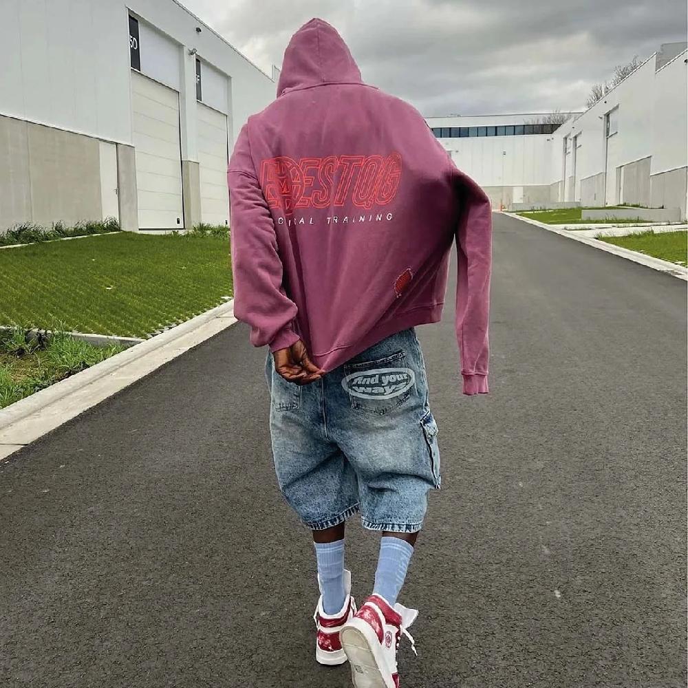 Eme Tatter Merlot Oversized Hoodie