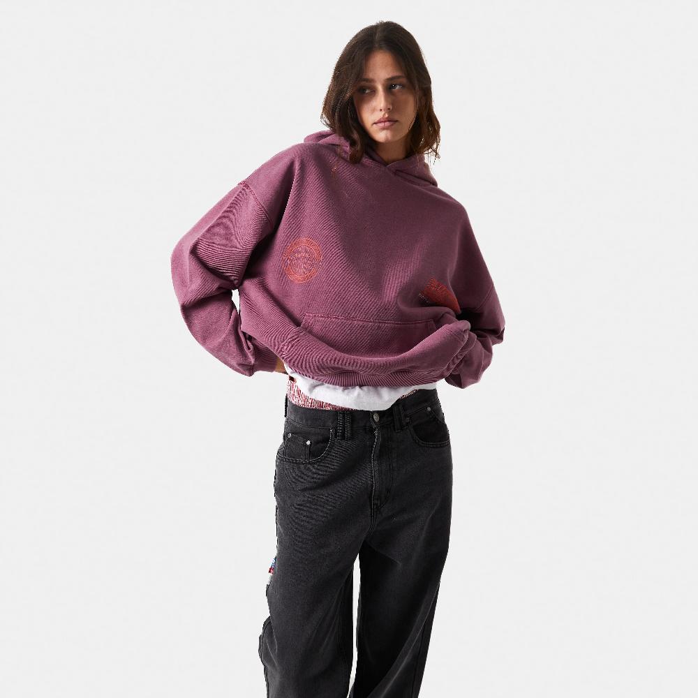 Eme Tatter Merlot Oversized Hoodie