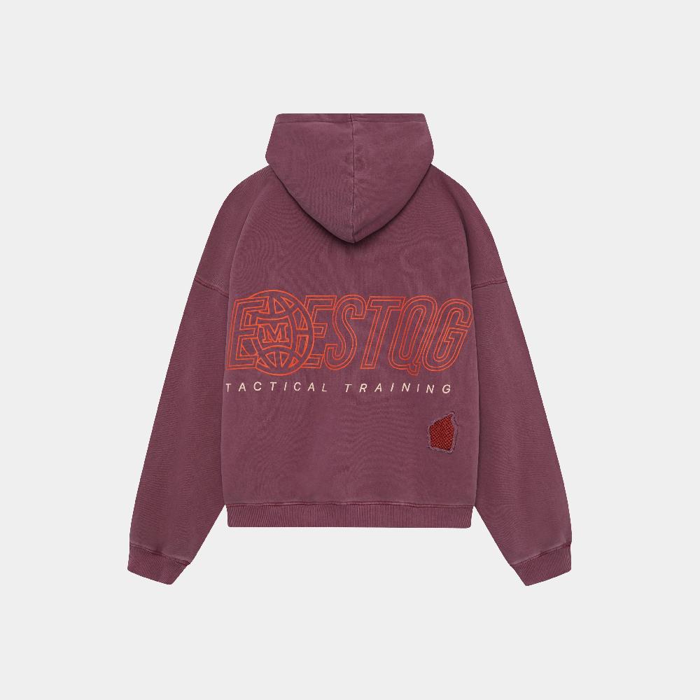 Eme Tatter Merlot Oversized Hoodie