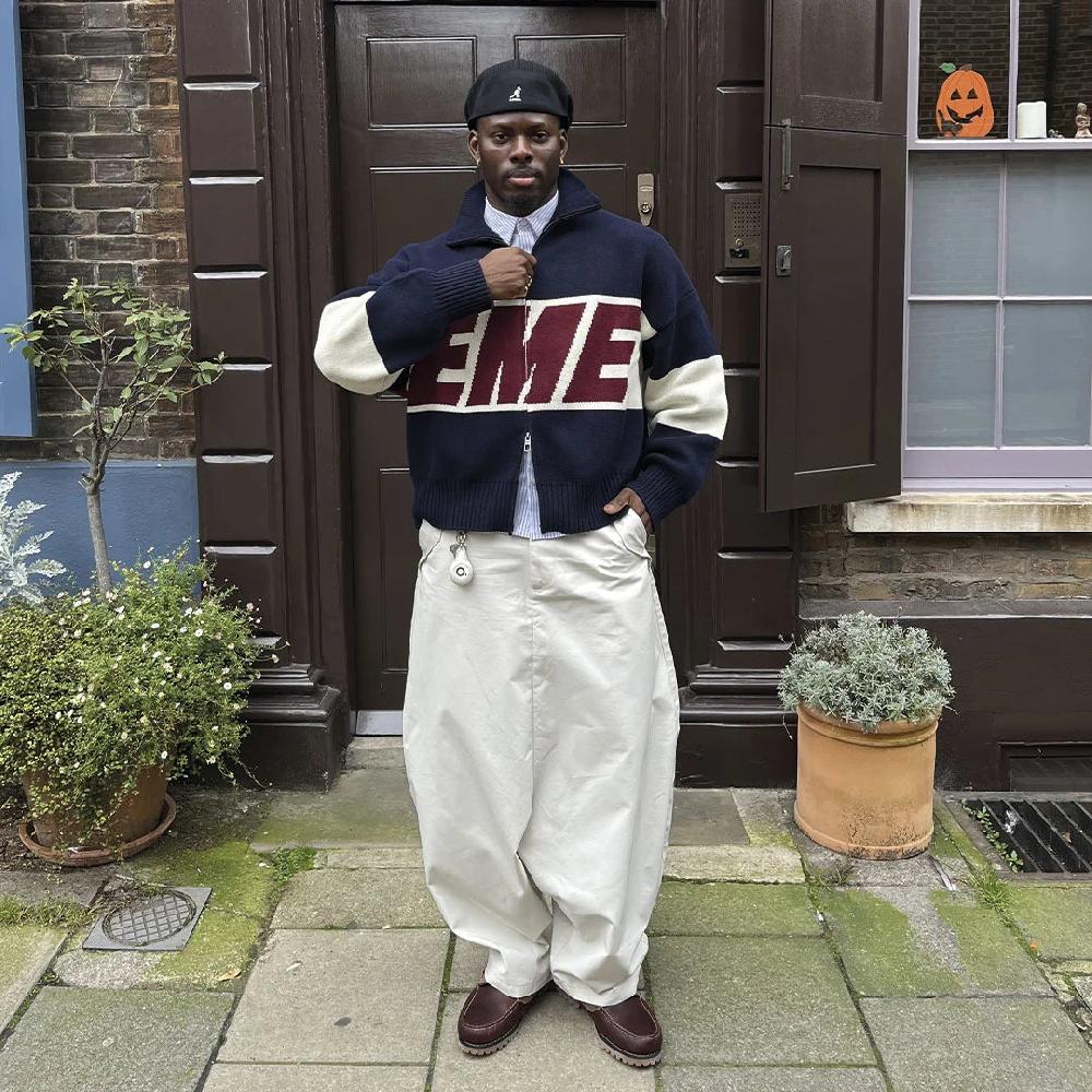 Eme Thrill Navy Zipper Knit