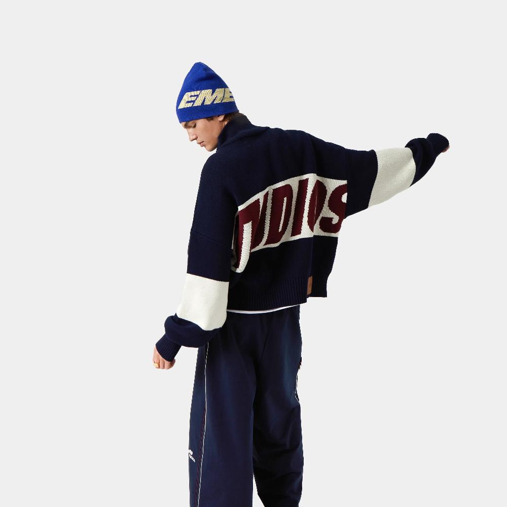 Eme Thrill Navy Zipper Knit