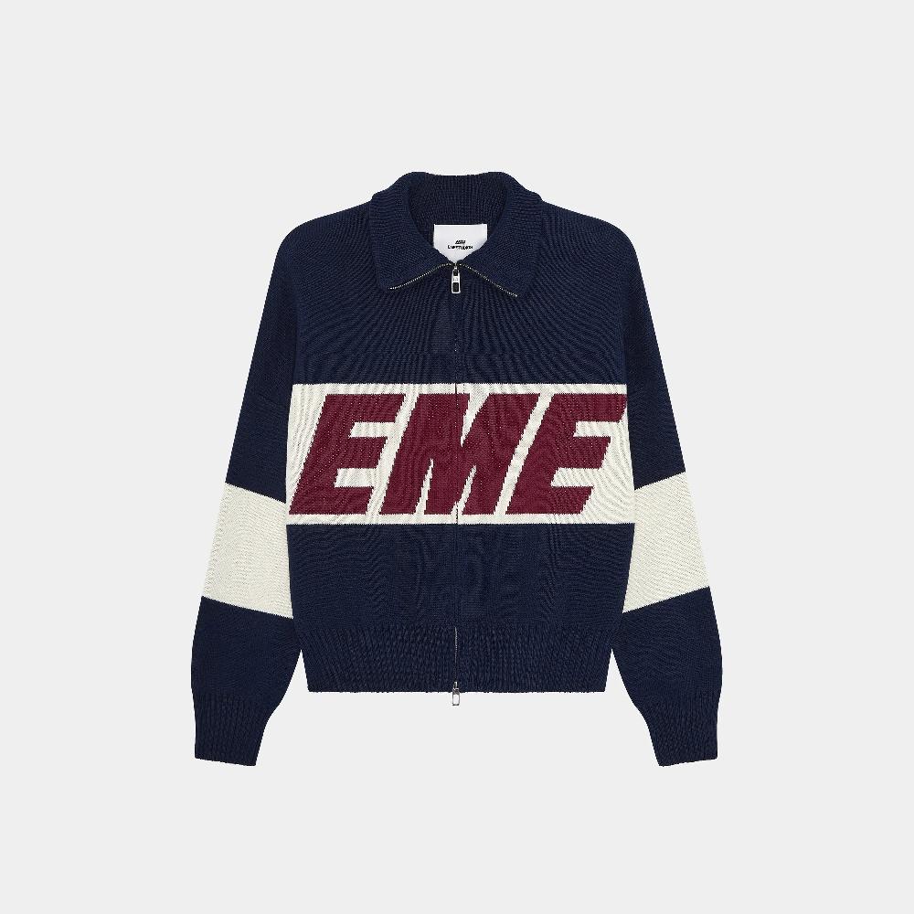 Eme Thrill Navy Zipper Knit