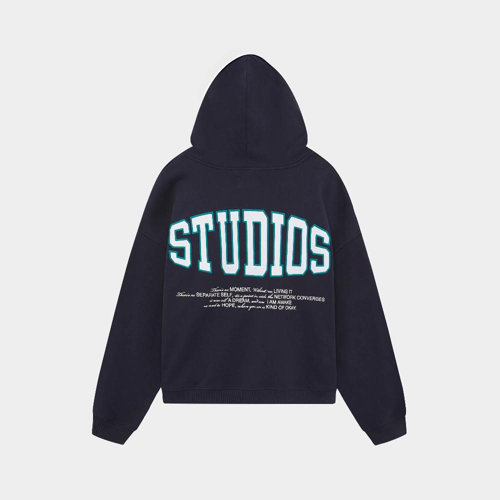 Eme Wrap Up Navy Oversized Hoodie