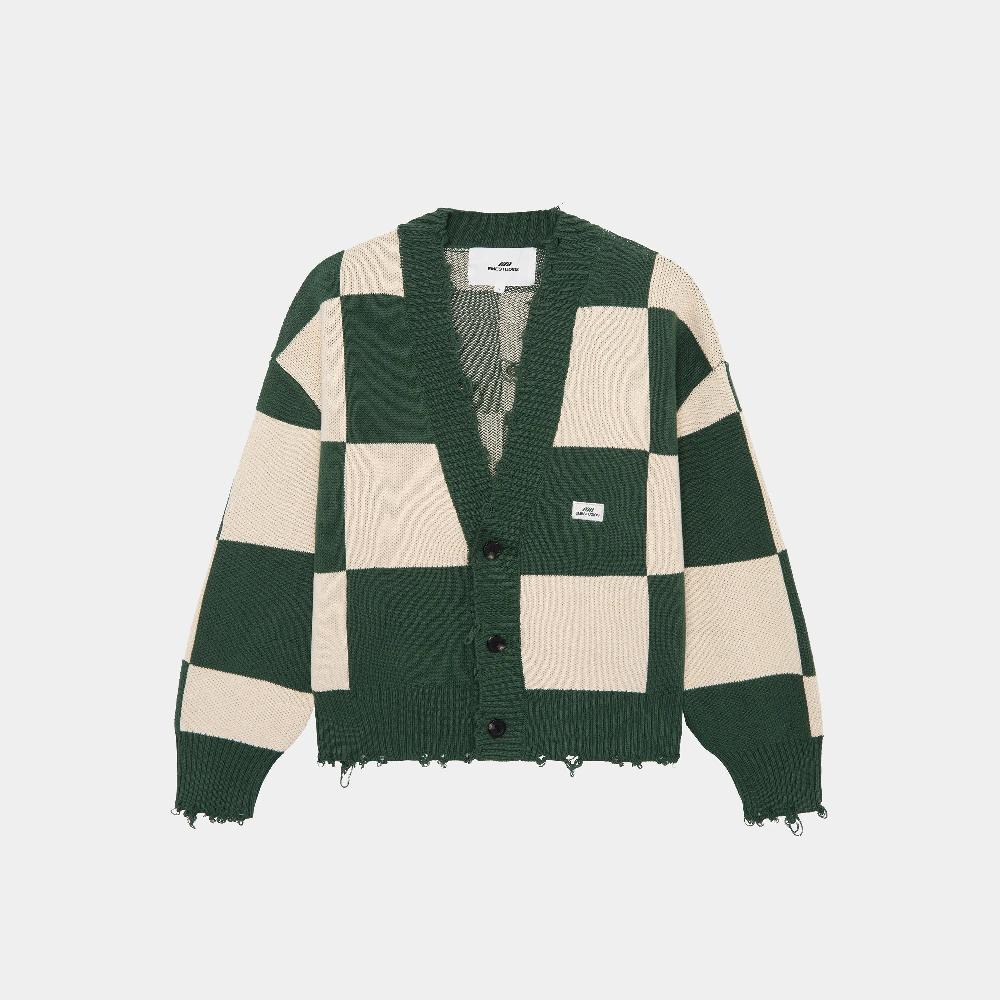 Eme Ivy Square Off Sand Port Jacquard Knit Cardigan