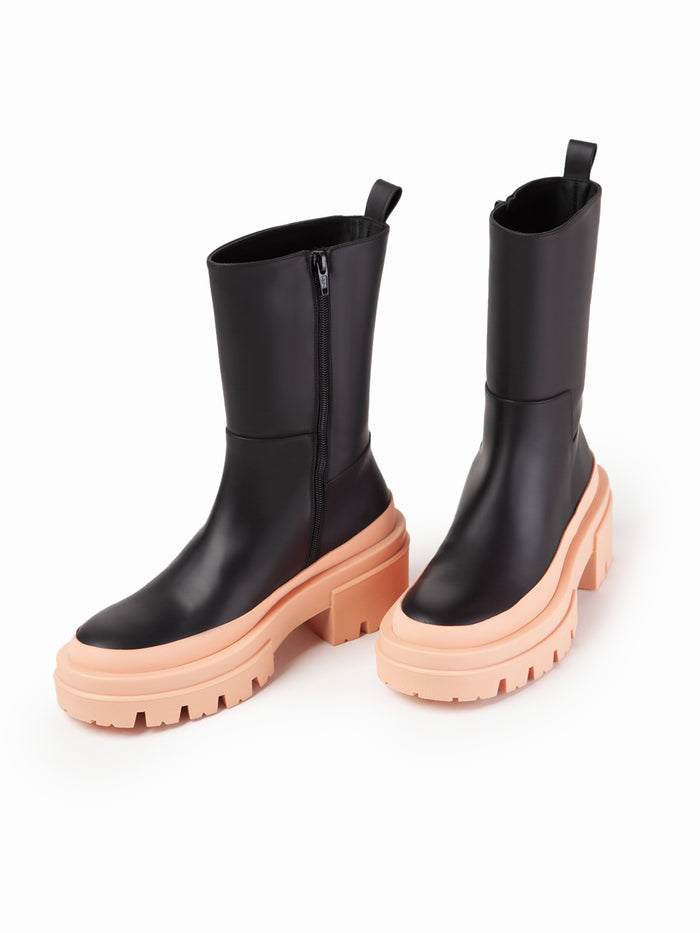 Equitare ALVIN - Napa Seda Suela Negra Salmón