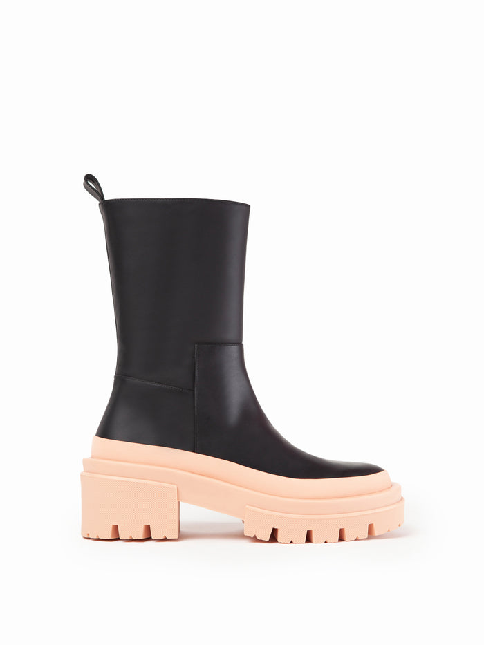 Equitare ALVIN - Napa Seda Suela Negra Salmón