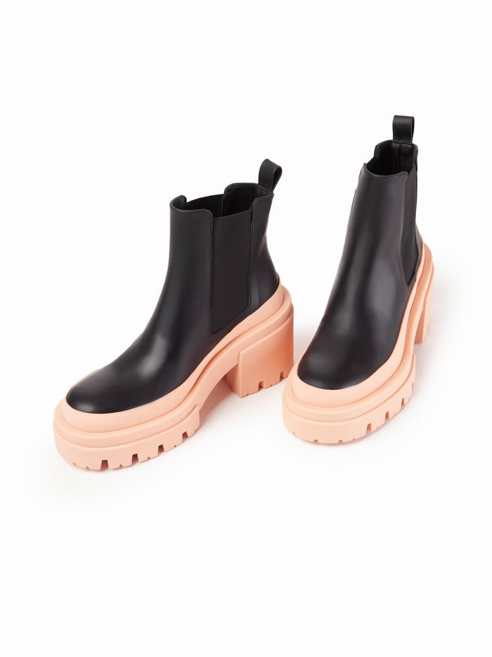 Equitare BARRY - Napa Seda Suela Negra Salmón