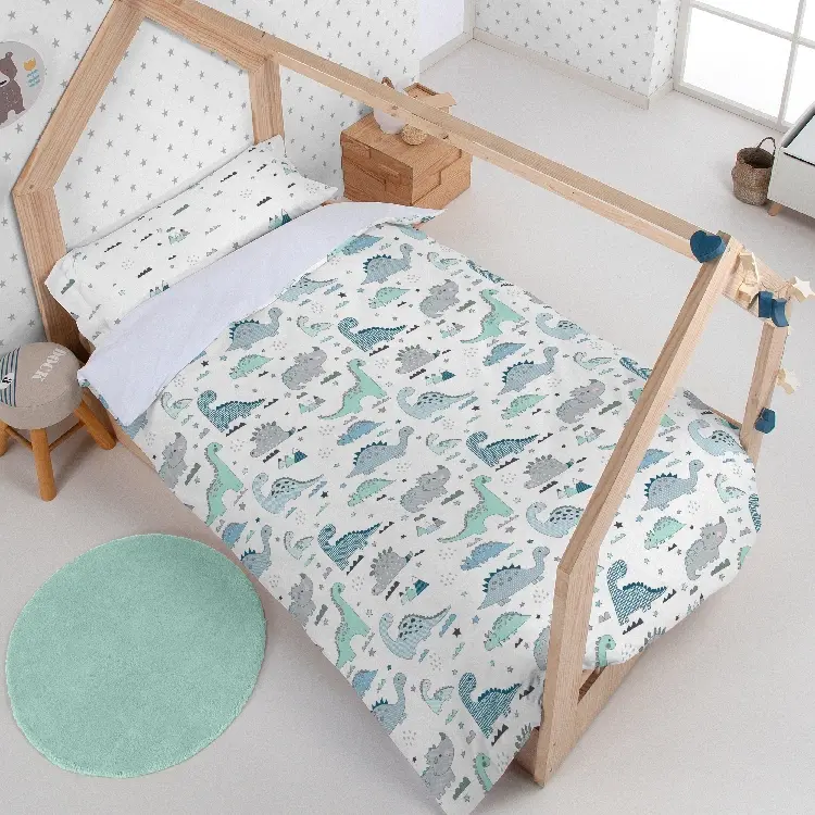 Es Tela Dúo Funda Nórdica + Almohada Dinos 50/50