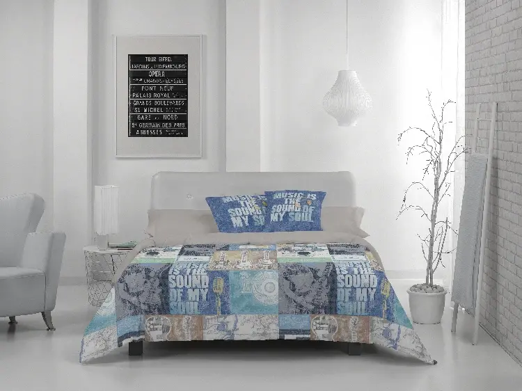 Es Tela Funda De Cojín Estampada Acordes