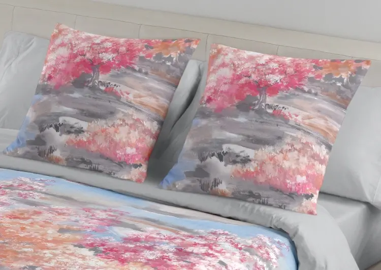 Es Tela Funda De Cojín Estampada Amelie