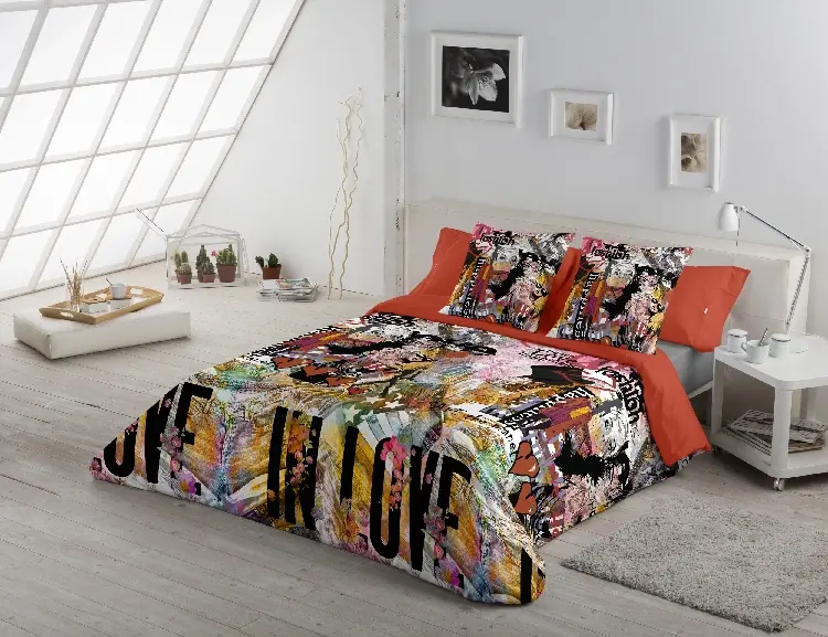 Es Tela Funda De Cojín Estampada Jean