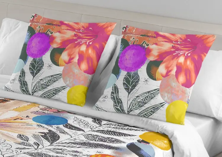 Es Tela Funda De Cojín Estampada Mila