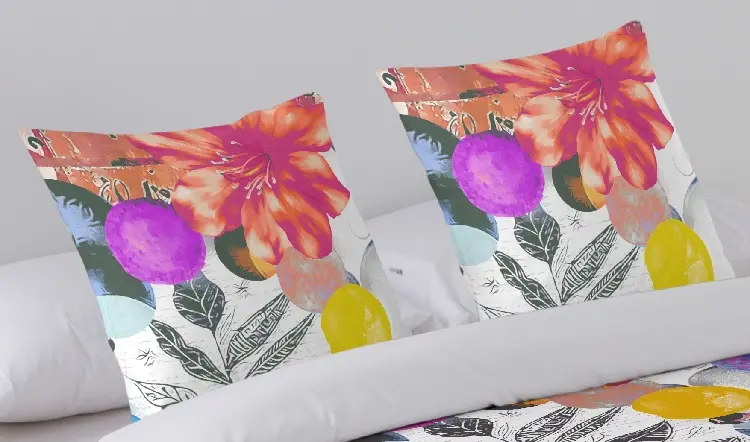 Es Tela Funda De Cojín Estampada Mila