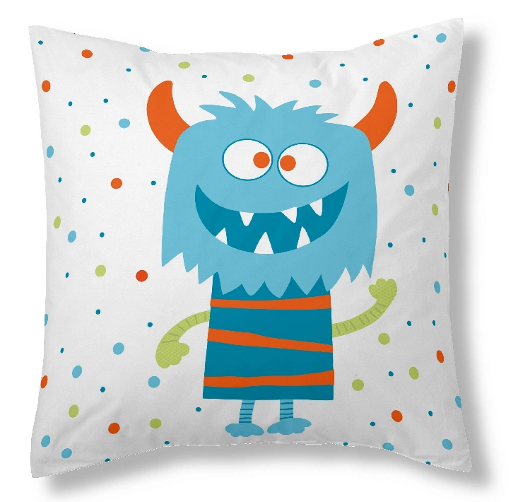 Es tela Funda de cojín estampada Monster