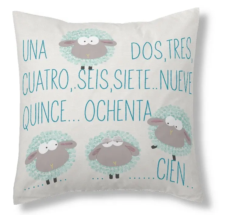 Es tela Funda de cojín estampada Sueño