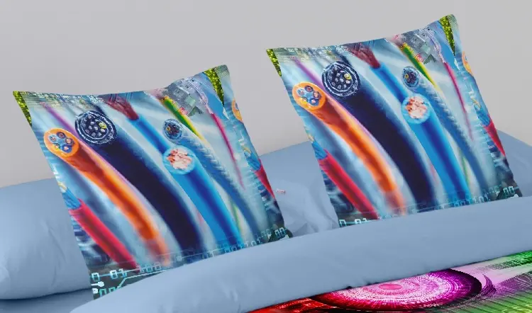 Es Tela Funda De Cojín Estampada Tech