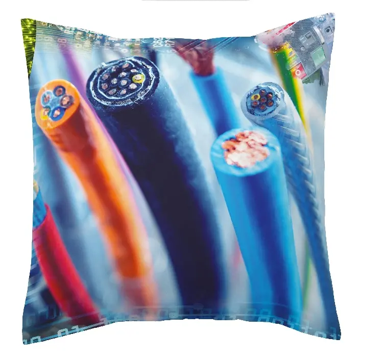 Es tela Funda de cojín estampada Tech