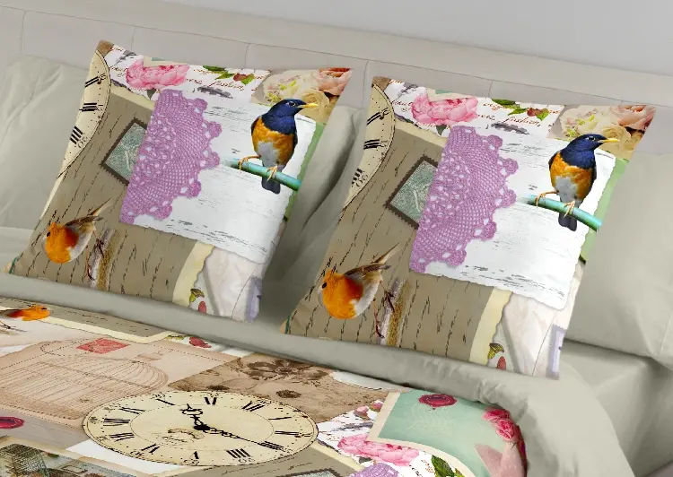 Es Tela Funda De Cojín Estampada Tempo