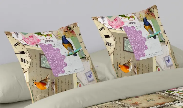 Es Tela Funda De Cojín Estampada Tempo