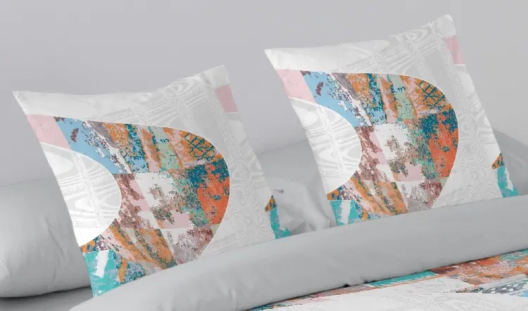 Es Tela Funda De Cojín Estampada Zigzag