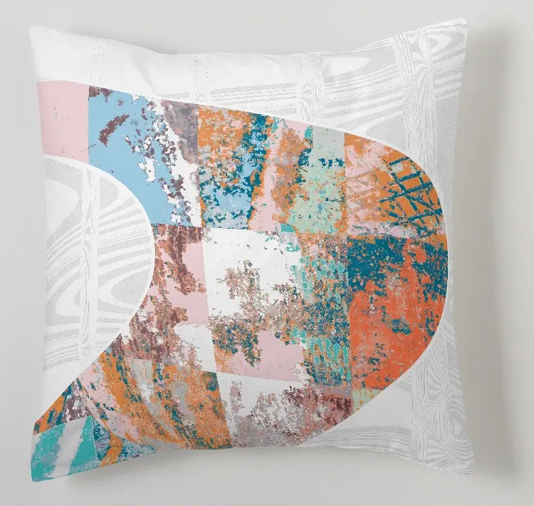 Es tela Funda de cojín estampada Zigzag