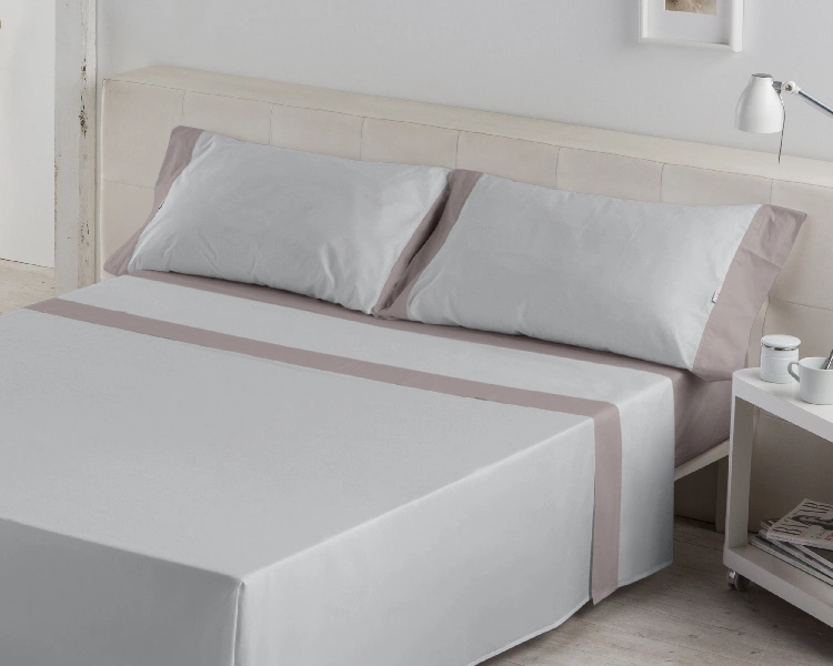 Es Tela Juego De Sábanas Liso Aplique 50/50