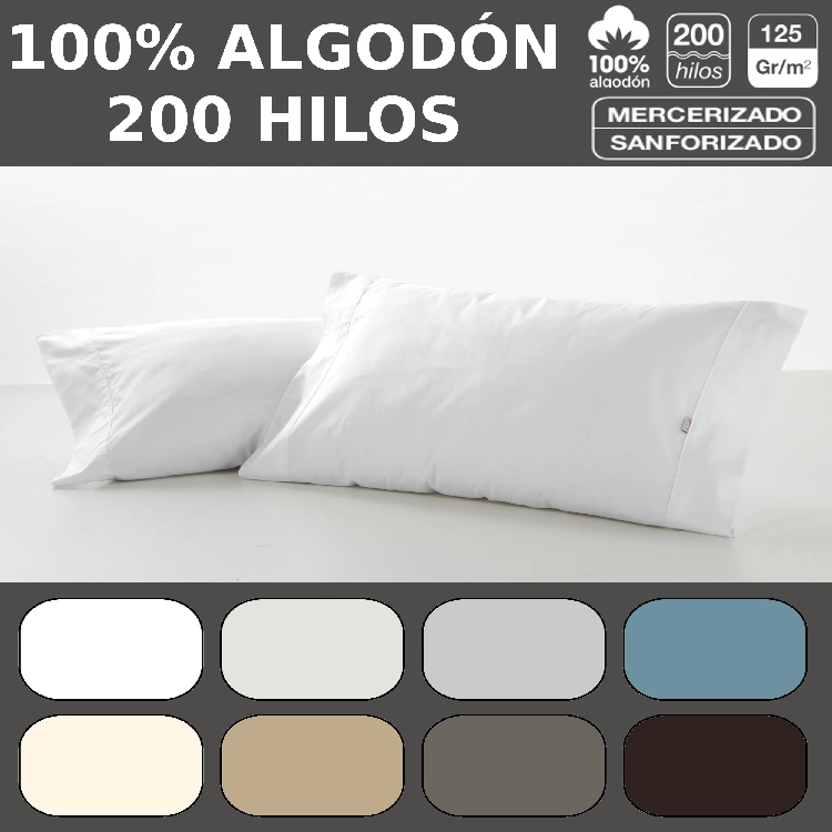Es tela Funda de almohada percal 200 hilos Estelia colors