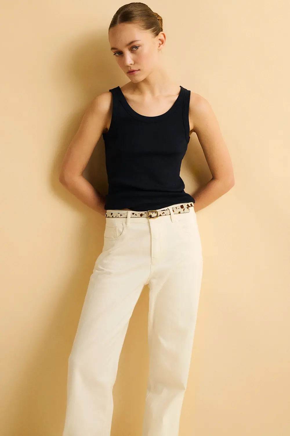 Eseoese CINTURÓN PIEL PELO ANIMAL PRINT COW