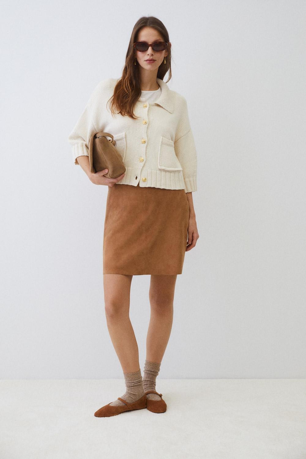 Eseoese FALDA MIDI SUEDE DYLAN