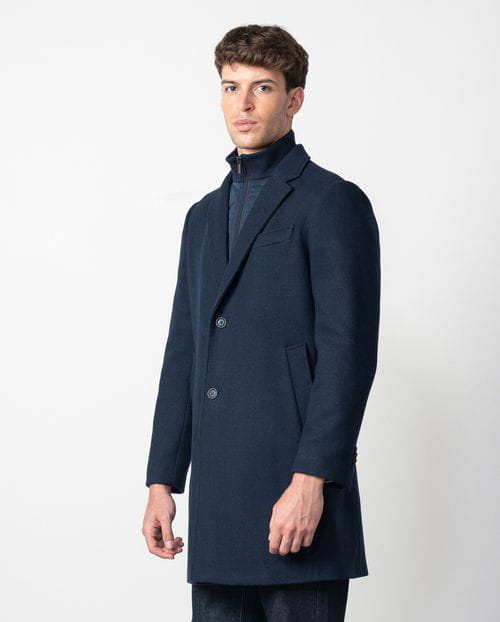 Etiem Abrigo Corto De Solapa Sin Forro Desestructurado En Lana Mezcla De Doble Cara