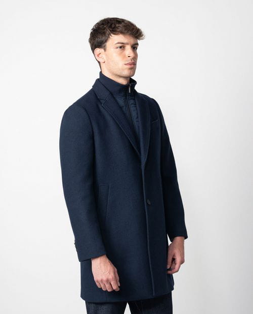 Etiem Abrigo Corto De Solapa Sin Forro Desestructurado En Lana Mezcla De Doble Cara