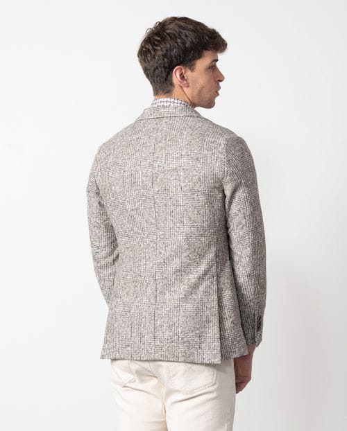 Etiem Americana De Punto De Cuadro Gales Slim Fit Desestructurada Y Sin Forro