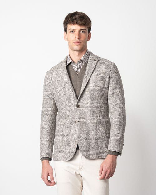 Etiem Americana de punto de cuadro gales slim fit desestructurada y sin forro