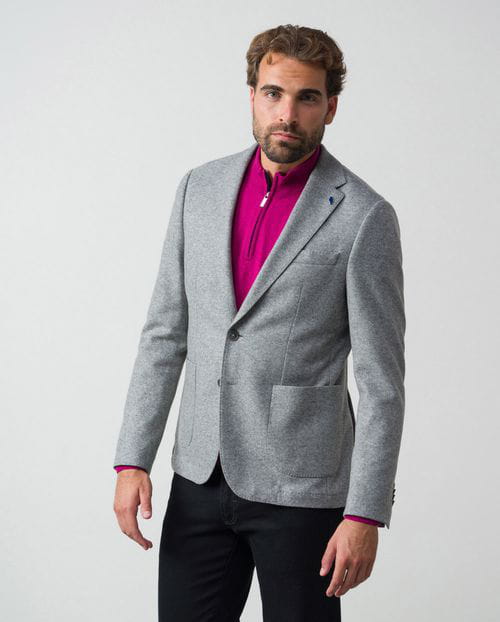 Etiem Americana Desestructurada Extra-slim Fit Sin Forro Y En Punto ' Tipo Lana Cocida '