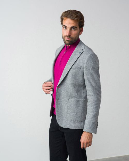 Etiem Americana Desestructurada Extra-slim Fit Sin Forro Y En Punto ' Tipo Lana Cocida '