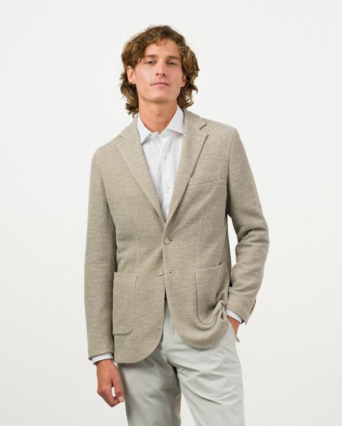 Etiem Americana Desestructurada Slim Fit Sin Forro En Estructura De Punto