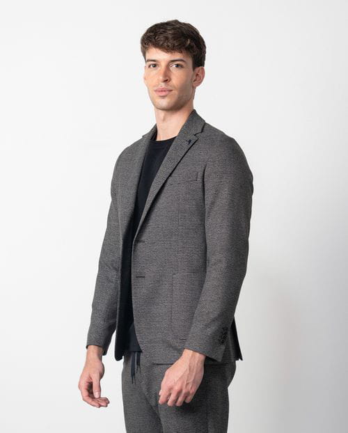 Etiem Americana Slim Fit Sin Forro Y Desestructurada Realizada En Punto De Pata De Gallo