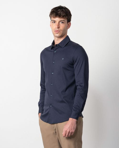 Etiem Camisa De Punto Liso De Algodón En Manga Larga