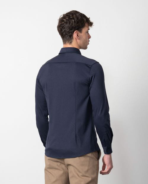 Etiem Camisa De Punto Liso De Algodón En Manga Larga