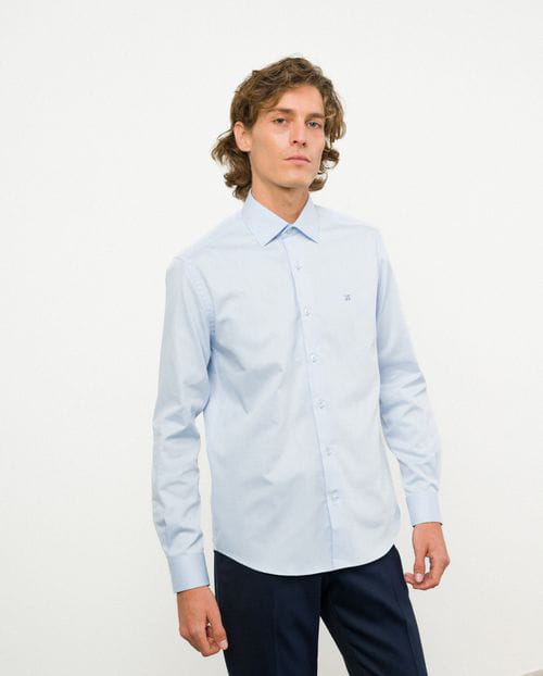 Etiem Camisa De Vestir Regular Fit En Microdibujo De Algodón