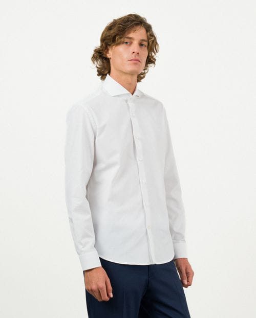 Etiem Camisa De Vestir Relaxed Fit En Microestructura De Algodón Mezcla