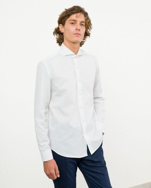 Etiem Camisa De Vestir Relaxed Fit En Microestructura De Algodón Mezcla