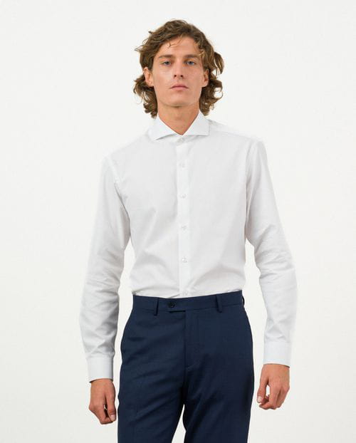 Etiem Camisa De Vestir Relaxed Fit En Microestructura De Algodón Mezcla
