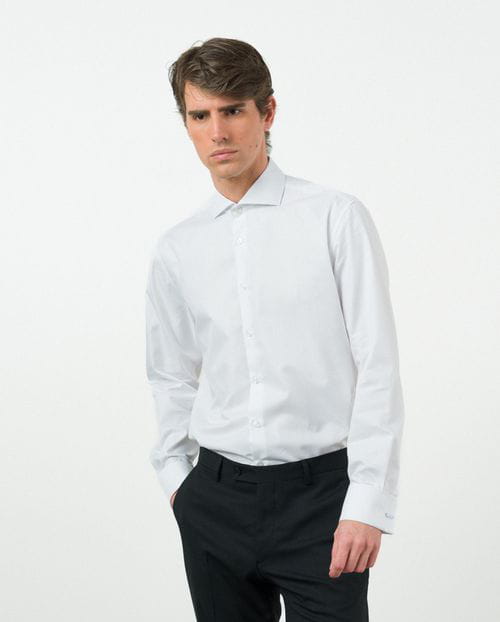 Etiem Camisa De Vestir Relaxed Fit En Microestructura De Algodón Mezcla